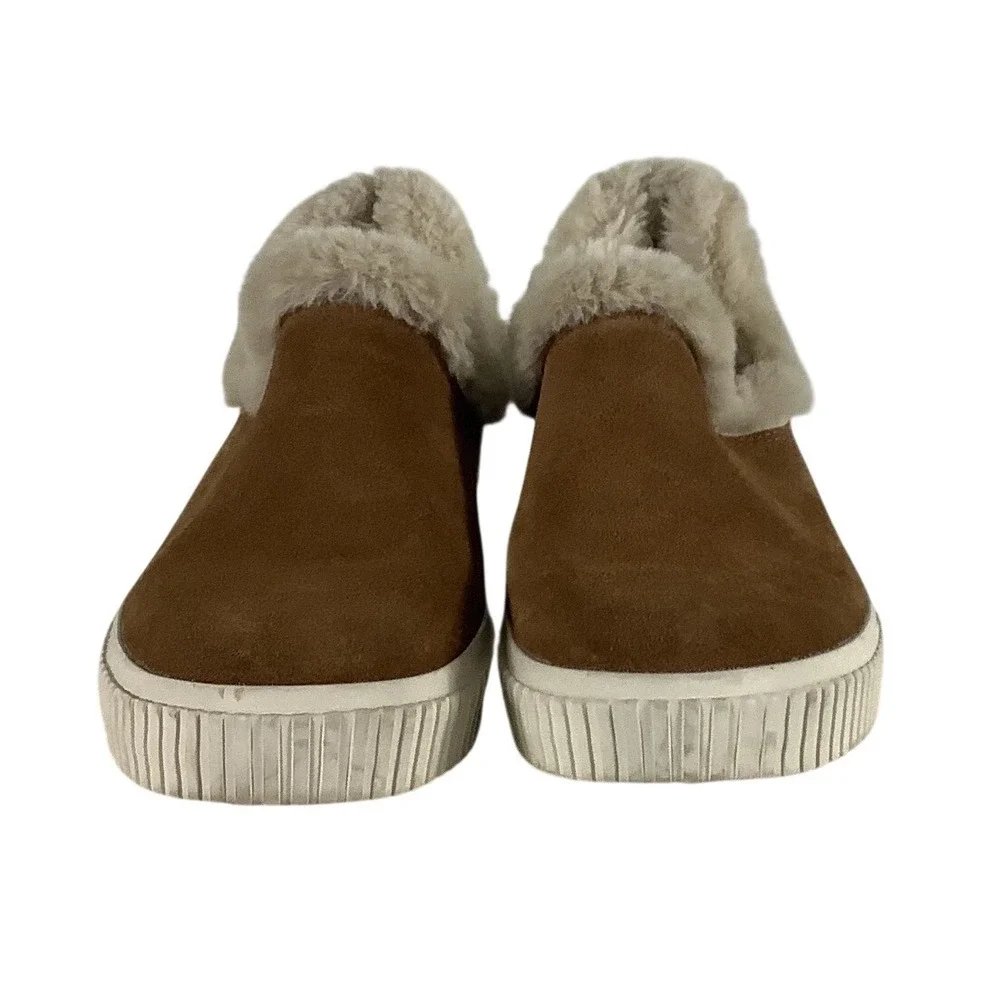 Timberland Skyla Bay Suede Faux Fur Slip On Sneakers Wheat Brown A2CDJ Womens7.5